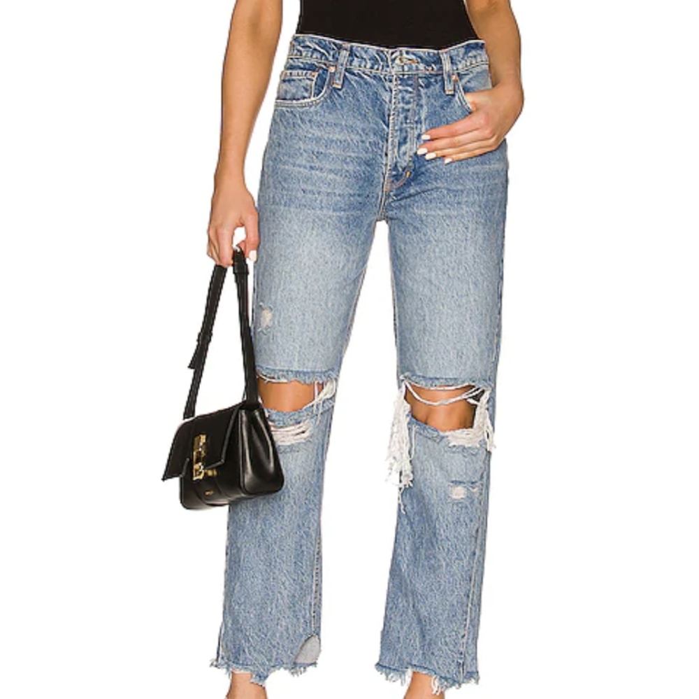 Free People We The Free Tapered Baggy High Rise Boyfriend Fit Jeans Wome…